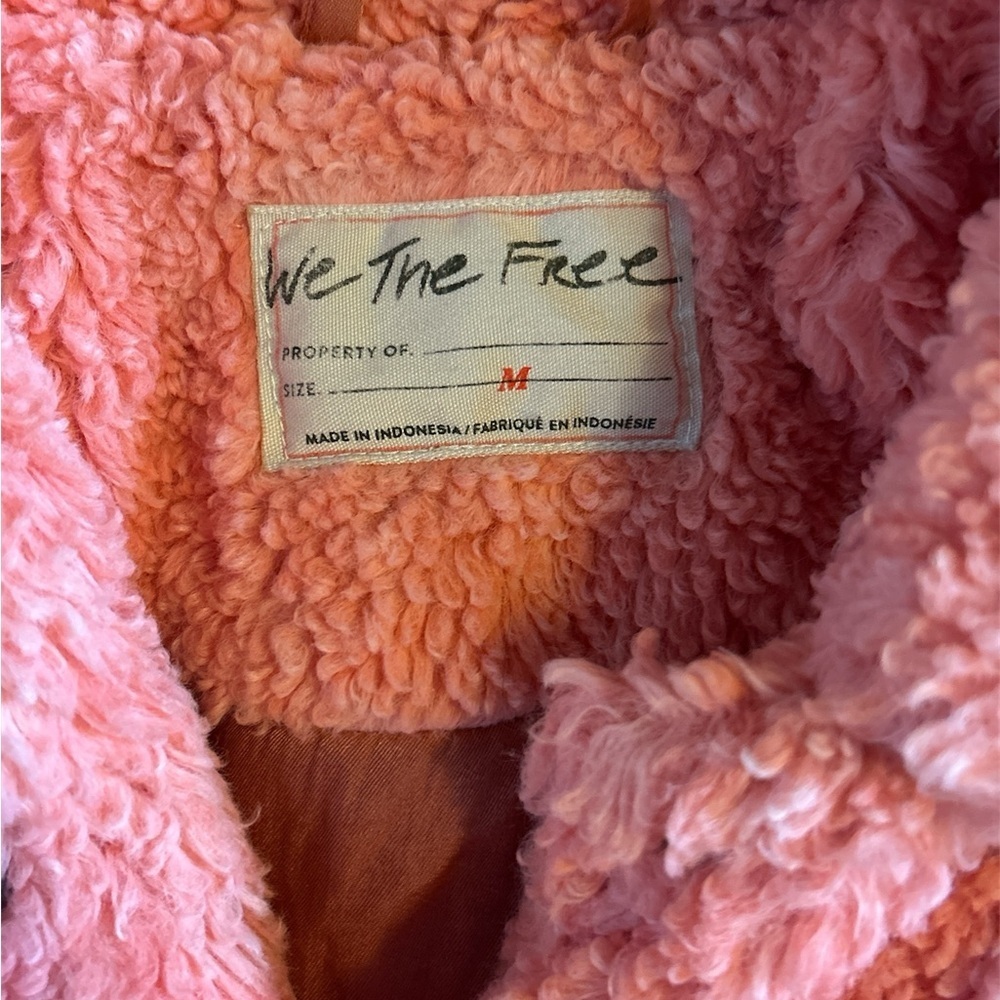 We The Free Pink Teddy Jacket Cropped Fuzzy - Picture 4 of 5